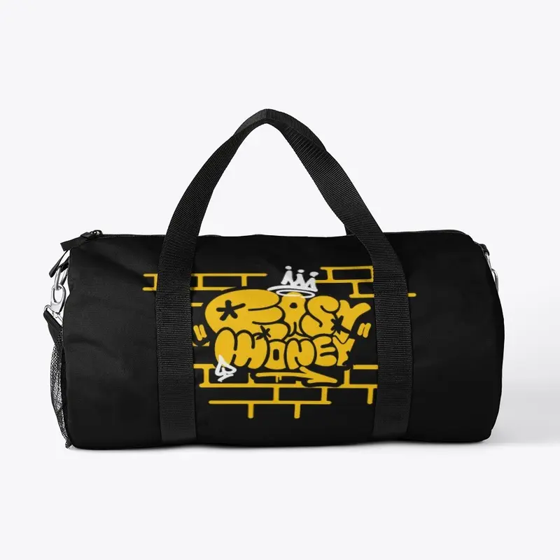 EASY MONEY DUFFLE BAG BLACK AND GOLD