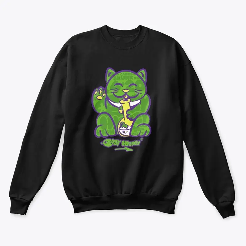 MONEY LUCKY CAT CREWNECK SWEATSHIRT